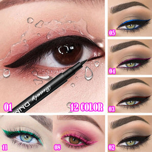 12 Color Matte Liquid Eyeliner Pencil Party Durable Natural Black Blue Party Long-lasting Waterproof Pigment Eye Liner TSLM1