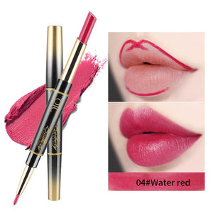 2 in 1 Lip LinerLong-lasting Lipstick Matte Lip Pencil Waterproof Moisturizing Lipsticks Makeup Contour Cosmetics TSLM2