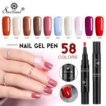 Load image into Gallery viewer, Saviland Newest 58 Colors Gel Nail Varnish Pen Glitter Nail Gel Polish Hybrid Dawdler UV Nail Art Gel Lacquer Gel Paint
