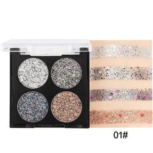 Load image into Gallery viewer, Festival Glitter Sequin Eye Shadow Palette Shimmer 4 Colors Professional Eyes Star Make Up Pigment Makeup Eyeshadow Pallete
