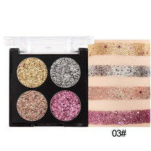 Load image into Gallery viewer, Festival Glitter Sequin Eye Shadow Palette Shimmer 4 Colors Professional Eyes Star Make Up Pigment Makeup Eyeshadow Pallete
