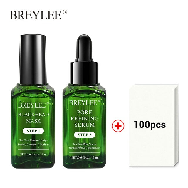 BREYLEE Black Mask Skin Care Blackhead Remover Face Mask Acne Treatment Serum Shrinks Pore Essence Peeling Off Sheet Facial Mask