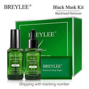 BREYLEE Black Mask Skin Care Blackhead Remover Face Mask Acne Treatment Serum Shrinks Pore Essence Peeling Off Sheet Facial Mask