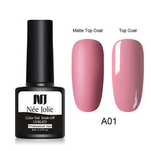 Load image into Gallery viewer, NEE JOLIE 8ml Matte Color UV Gel Nail Polish Red Semi Permanent Soak Off UV Gel Varnish DIY Nail Art Paint Gel Top Coat

