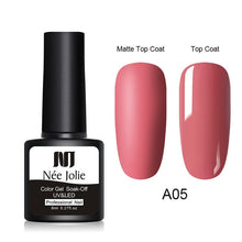 Load image into Gallery viewer, NEE JOLIE 8ml Matte Color UV Gel Nail Polish Red Semi Permanent Soak Off UV Gel Varnish DIY Nail Art Paint Gel Top Coat
