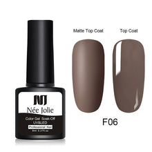 Load image into Gallery viewer, NEE JOLIE 8ml Matte Color UV Gel Nail Polish Red Semi Permanent Soak Off UV Gel Varnish DIY Nail Art Paint Gel Top Coat
