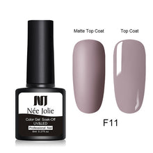 Load image into Gallery viewer, NEE JOLIE 8ml Matte Color UV Gel Nail Polish Red Semi Permanent Soak Off UV Gel Varnish DIY Nail Art Paint Gel Top Coat
