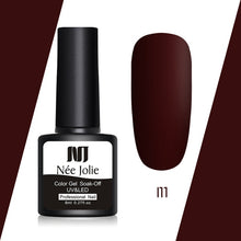 Load image into Gallery viewer, NEE JOLIE 8ml Matte Color UV Gel Nail Polish Red Semi Permanent Soak Off UV Gel Varnish DIY Nail Art Paint Gel Top Coat
