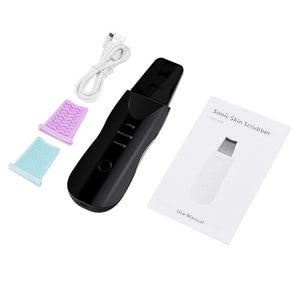 Ultrasonic Skin Scrubber Blackhead Remover Face Scrubber Cleanser Facial Pore Cleaner Face Lifting USB Face Skin Scraper