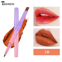 Load image into Gallery viewer, Double Lipstick Lip Liner Natural Matte Lipstick Long Lasting Moisturizing Rotating Lip Liner Lip Care Makeup Tool Lady TSLM1
