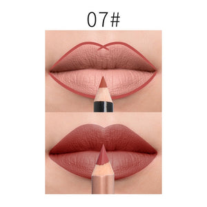 2Pcs/Set 15Color Nude Matte Lipstick Pen with Lip Liner Set Waterproof Lip Set Focallure Makeup Product Brown Women Beauty Tools