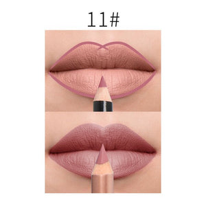 2Pcs/Set 15Color Nude Matte Lipstick Pen with Lip Liner Set Waterproof Lip Set Focallure Makeup Product Brown Women Beauty Tools