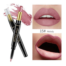 Load image into Gallery viewer, QiBest 2 in 1 Matte Lip Stick Lipliner Lip Liner Pencil Matt Nude Lips liner Pen Set Beauty Makeup Tool Cosmetic
