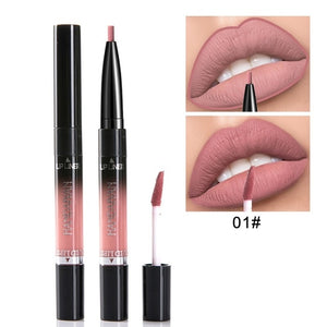 HANDAIYAN 2 In 1 Lip Liner Pencil Lipstick 14 Color Lip Makeup Matte Waterproof Long Lasting Nude Lip Tint Cosmetic Lipliner Pen