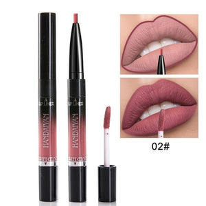 HANDAIYAN 2 In 1 Lip Liner Pencil Lipstick 14 Color Lip Makeup Matte Waterproof Long Lasting Nude Lip Tint Cosmetic Lipliner Pen