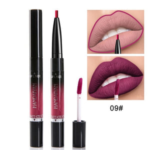 HANDAIYAN 2 In 1 Lip Liner Pencil Lipstick 14 Color Lip Makeup Matte Waterproof Long Lasting Nude Lip Tint Cosmetic Lipliner Pen