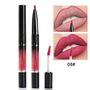 HANDAIYAN 2 In 1 Lip Liner Pencil Lipstick 14 Color Lip Makeup Matte Waterproof Long Lasting Nude Lip Tint Cosmetic Lipliner Pen