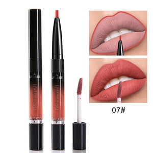 HANDAIYAN 2 In 1 Lip Liner Pencil Lipstick 14 Color Lip Makeup Matte Waterproof Long Lasting Nude Lip Tint Cosmetic Lipliner Pen