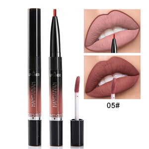 HANDAIYAN 2 In 1 Lip Liner Pencil Lipstick 14 Color Lip Makeup Matte Waterproof Long Lasting Nude Lip Tint Cosmetic Lipliner Pen