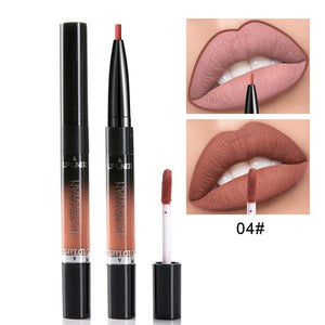 HANDAIYAN 2 In 1 Lip Liner Pencil Lipstick 14 Color Lip Makeup Matte Waterproof Long Lasting Nude Lip Tint Cosmetic Lipliner Pen