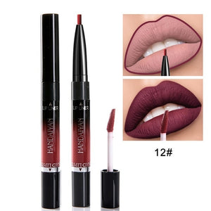 HANDAIYAN 2 In 1 Lip Liner Pencil Lipstick 14 Color Lip Makeup Matte Waterproof Long Lasting Nude Lip Tint Cosmetic Lipliner Pen