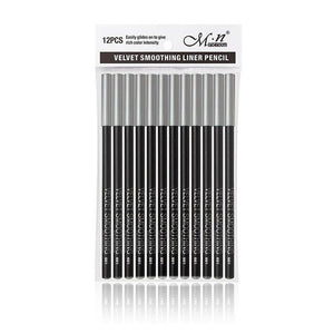 12pcs/lot Eyeliner Black Waterproof Long-lasting Portable Eye Liner Pencil Smooth Easy Makeup Pen High Quality