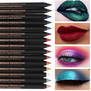 1PC New Hot Sale Waterproof Eyeliner Eyeshadow Pencil Lip Liner Pen Multicolor Long Lasting Colourful Pigment Eye Cosmetics