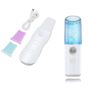 Ultrasonic Skin Scrubber Blackhead Remover Face Scrubber Cleanser Facial Pore Cleaner Face Lifting USB Face Skin Scraper