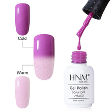 Load image into Gallery viewer, HNM 8ML Fax Fur Effect Gel Nail Polish Thermal Color Change DIY Paint Nail Art Vernis Gellak Enamel Semi Permanent Lucky Lacquer
