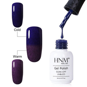 HNM 8ML Fax Fur Effect Gel Nail Polish Thermal Color Change DIY Paint Nail Art Vernis Gellak Enamel Semi Permanent Lucky Lacquer