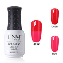 Load image into Gallery viewer, HNM 8ML Fax Fur Effect Gel Nail Polish Thermal Color Change DIY Paint Nail Art Vernis Gellak Enamel Semi Permanent Lucky Lacquer
