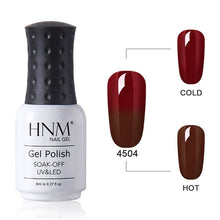 Load image into Gallery viewer, HNM 8ML Fax Fur Effect Gel Nail Polish Thermal Color Change DIY Paint Nail Art Vernis Gellak Enamel Semi Permanent Lucky Lacquer
