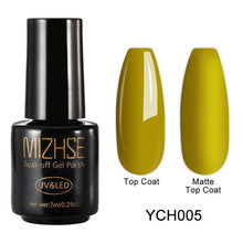 Load image into Gallery viewer, MIZHSE Matte Top Coat Primer Color Nail Gel Polish UV Gel Nail Art Varnish Hybrid Soak Off Gel Lacquer Paint for Nails Manicure
