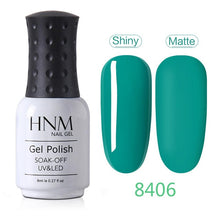 Load image into Gallery viewer, HNM Green Color Series Gel Nail Polish Need Matt Top Paint Enamel Primer Varnish Soak Off UV LED Lamp Set Semi Permanent Lacquer

