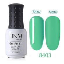 Load image into Gallery viewer, HNM Green Color Series Gel Nail Polish Need Matt Top Paint Enamel Primer Varnish Soak Off UV LED Lamp Set Semi Permanent Lacquer
