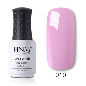 HNM 8ml Blue Red Pink Green Yellow Color Gel Nail Polish UV LED Lamp Semi Permanent Varnish Hybird Base Top Primer Manicure