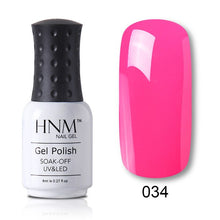 Load image into Gallery viewer, HNM 8ml Blue Red Pink Green Yellow Color Gel Nail Polish UV LED Lamp Semi Permanent Varnish Hybird Base Top Primer Manicure
