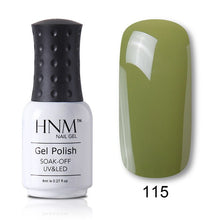 Load image into Gallery viewer, HNM 8ml Blue Red Pink Green Yellow Color Gel Nail Polish UV LED Lamp Semi Permanent Varnish Hybird Base Top Primer Manicure
