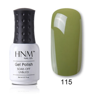 HNM 8ml Blue Red Pink Green Yellow Color Gel Nail Polish UV LED Lamp Semi Permanent Varnish Hybird Base Top Primer Manicure