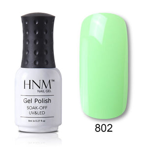 HNM 8ml Blue Red Pink Green Yellow Color Gel Nail Polish UV LED Lamp Semi Permanent Varnish Hybird Base Top Primer Manicure