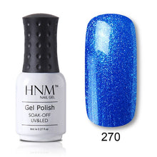 Load image into Gallery viewer, HNM 8ml Blue Red Pink Green Yellow Color Gel Nail Polish UV LED Lamp Semi Permanent Varnish Hybird Base Top Primer Manicure
