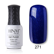 Load image into Gallery viewer, HNM 8ml Blue Red Pink Green Yellow Color Gel Nail Polish UV LED Lamp Semi Permanent Varnish Hybird Base Top Primer Manicure
