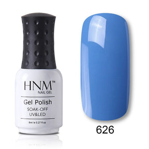 HNM 8ml Blue Red Pink Green Yellow Color Gel Nail Polish UV LED Lamp Semi Permanent Varnish Hybird Base Top Primer Manicure