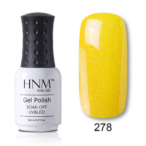 HNM 8ml Blue Red Pink Green Yellow Color Gel Nail Polish UV LED Lamp Semi Permanent Varnish Hybird Base Top Primer Manicure