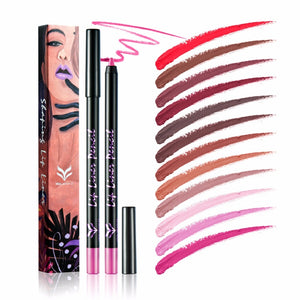 Matte Lip Liner Pencil Functional Eyebrow Eye Lip Makeup Waterproof Colorful Cosmetic Lipliner Pen Easy to Wear