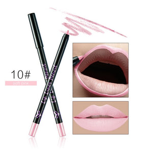 Matte Lip Liner Pencil Functional Eyebrow Eye Lip Makeup Waterproof Colorful Cosmetic Lipliner Pen Easy to Wear