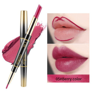 Hot Sales 2 In 1 Double Head Lip Liner Matte Lipsticks Long Lasting Waterproof Moisturizing Lip Tint Pigment Makeup Gift