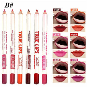 New 2018 6Pcs Cosmetic Wood Lipliner Waterproof Lady Charming Lip Liner Soft Pencil Makeup Matte Wood Lipliner Pencil Set