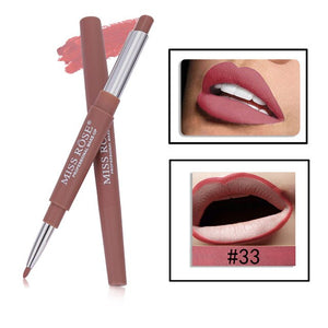 MISS ROSE 1PC 2 In 1 Double Head Lip Liner Pencils Waterproof Matte Lipstick Long Lasting Pigments Nude Color Lipliner Pen TSLM2