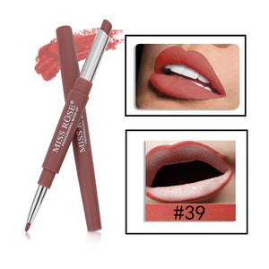 MISS ROSE 1PC 2 In 1 Double Head Lip Liner Pencils Waterproof Matte Lipstick Long Lasting Pigments Nude Color Lipliner Pen TSLM2